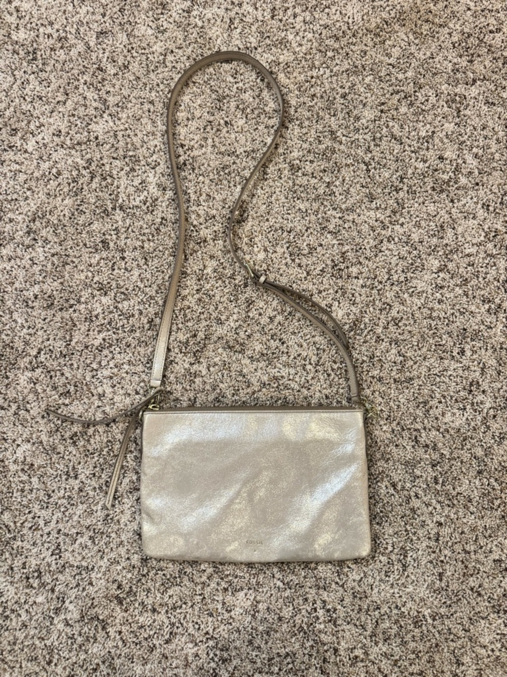 Fossil Metallic Gold Crossbody Bag